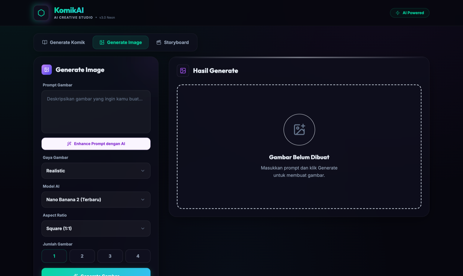 Mini Komik AI — Generator gambar AI multi-model