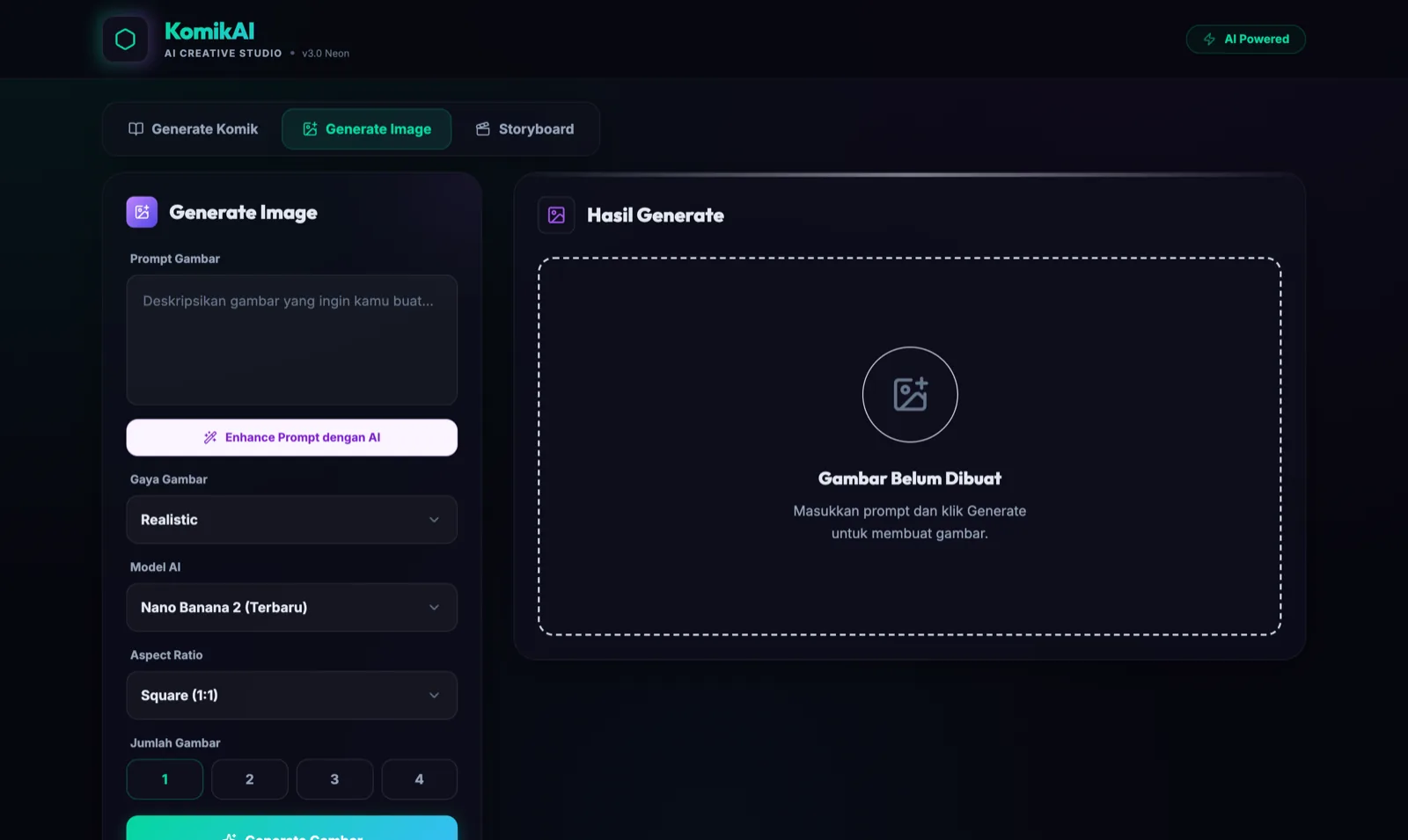 Mini Komik AI — Generator gambar AI multi-model