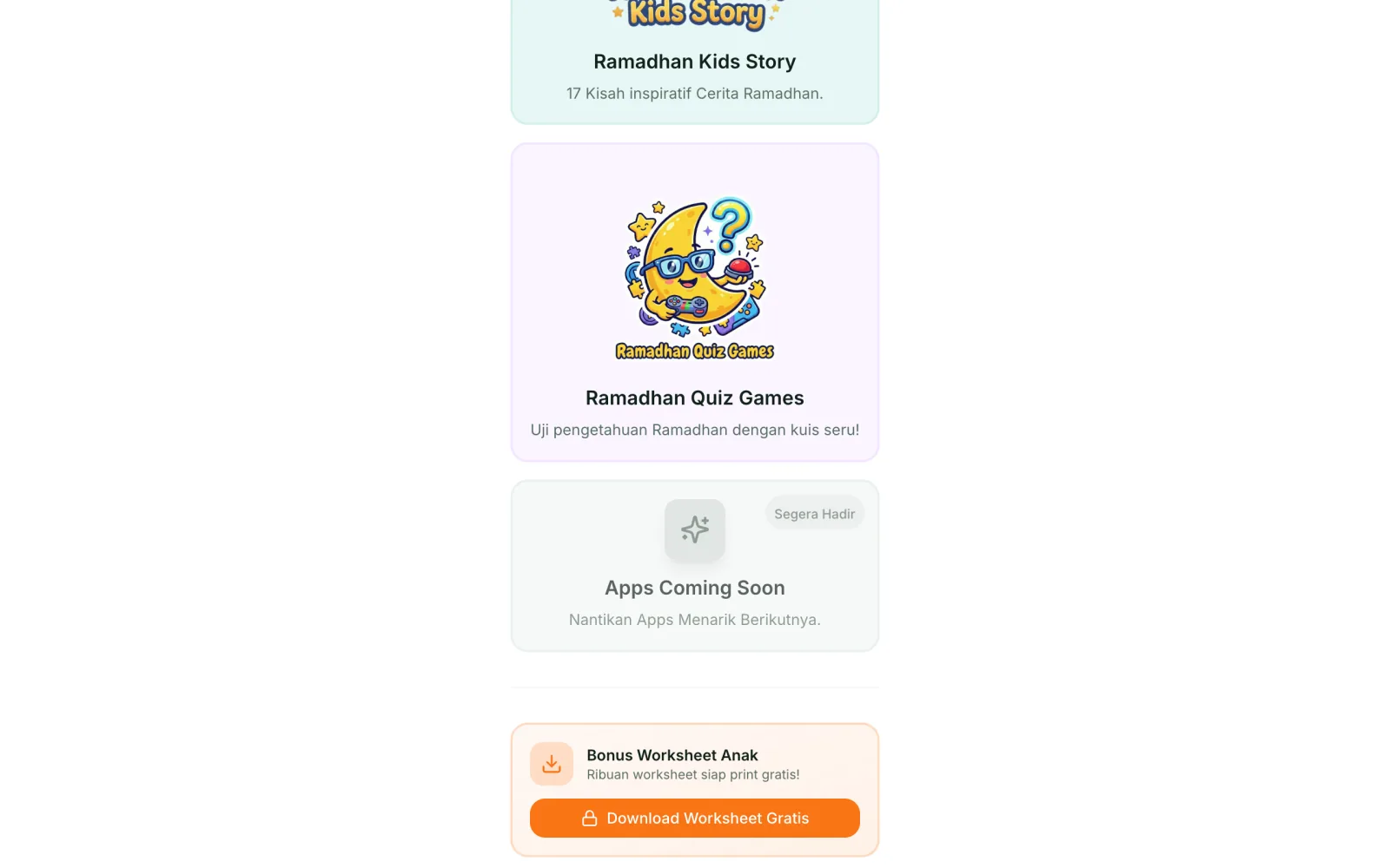 RamaApps Portal — Tersedia + coming soon