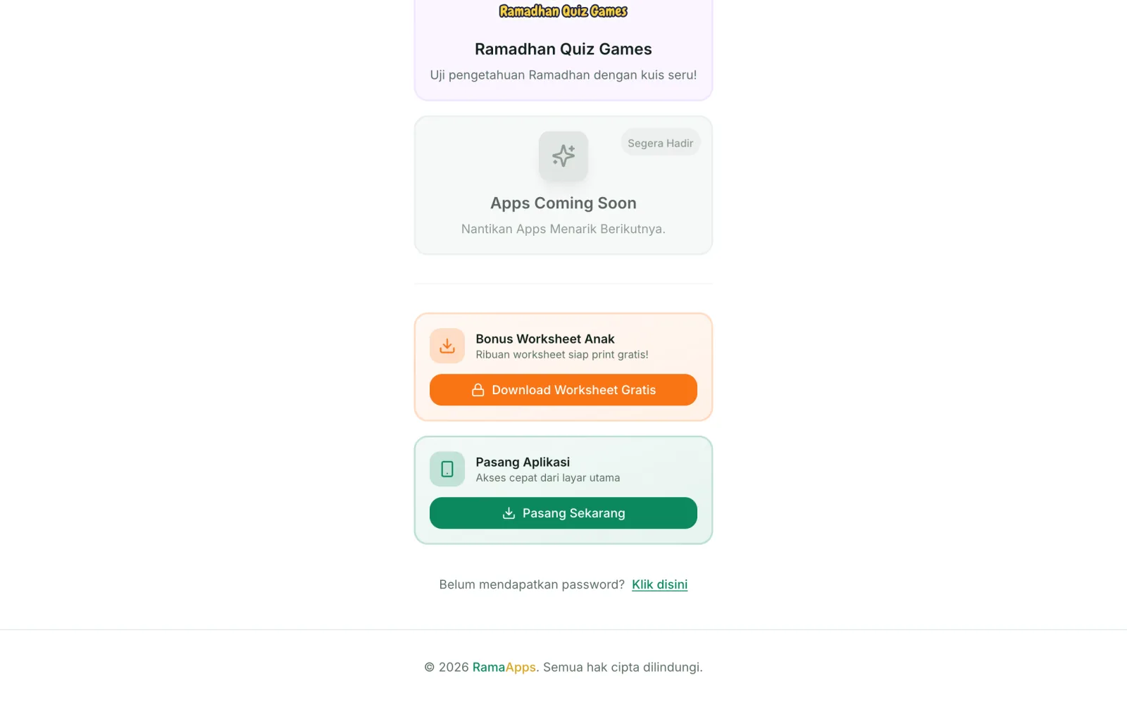 RamaApps Portal — Pasang PWA + akses