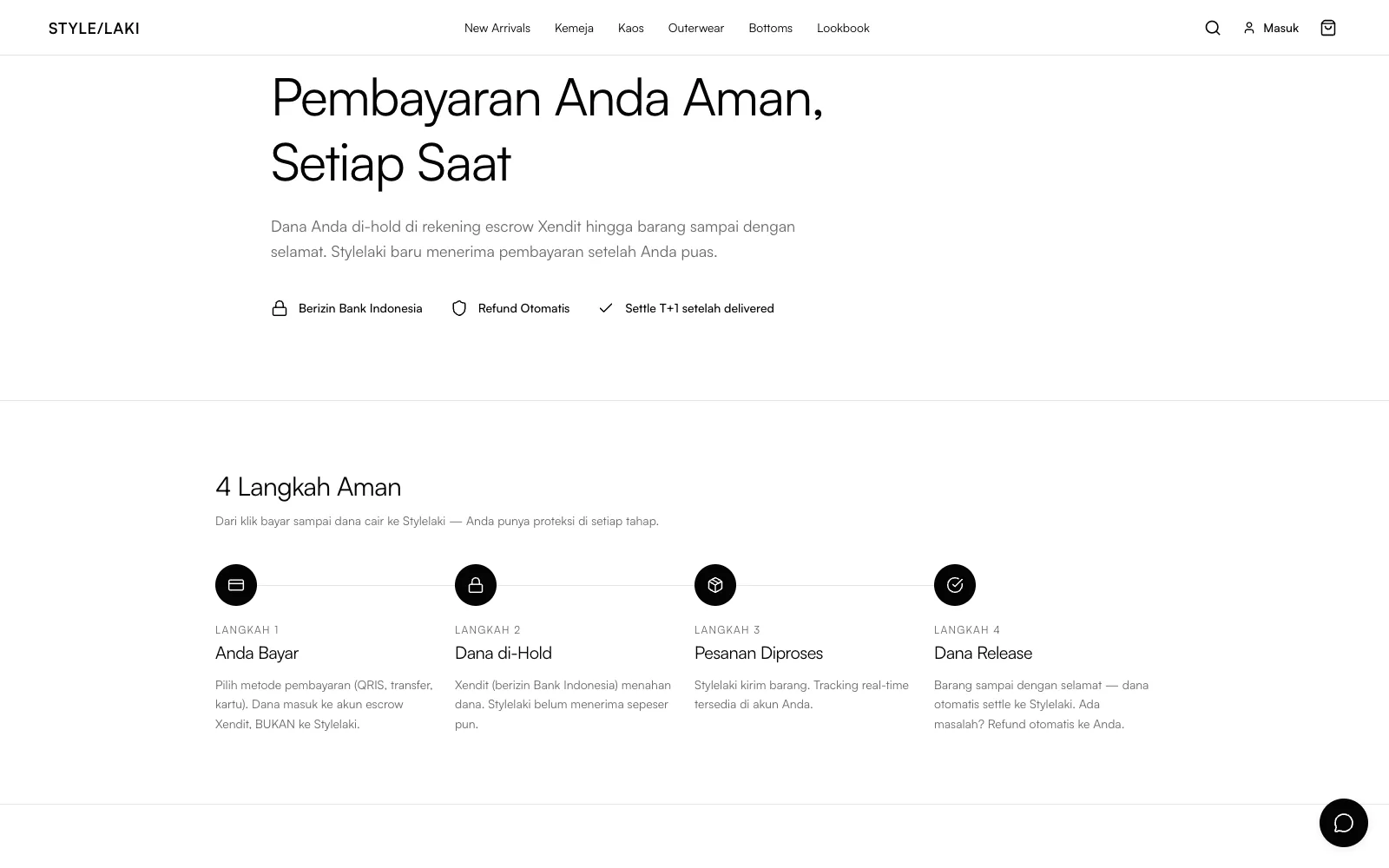 STYLELAKI — Pembayaran escrow — dana ditahan sampai barang diterima